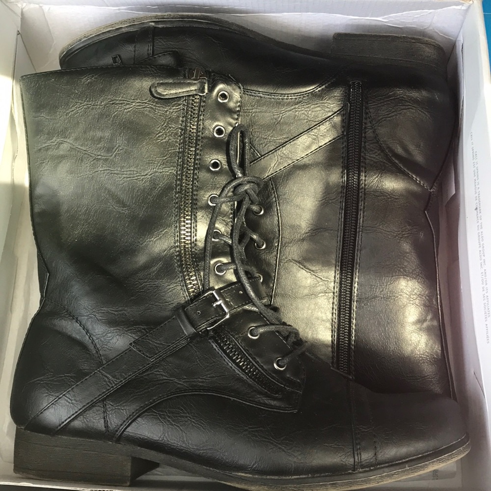 Black combat boots